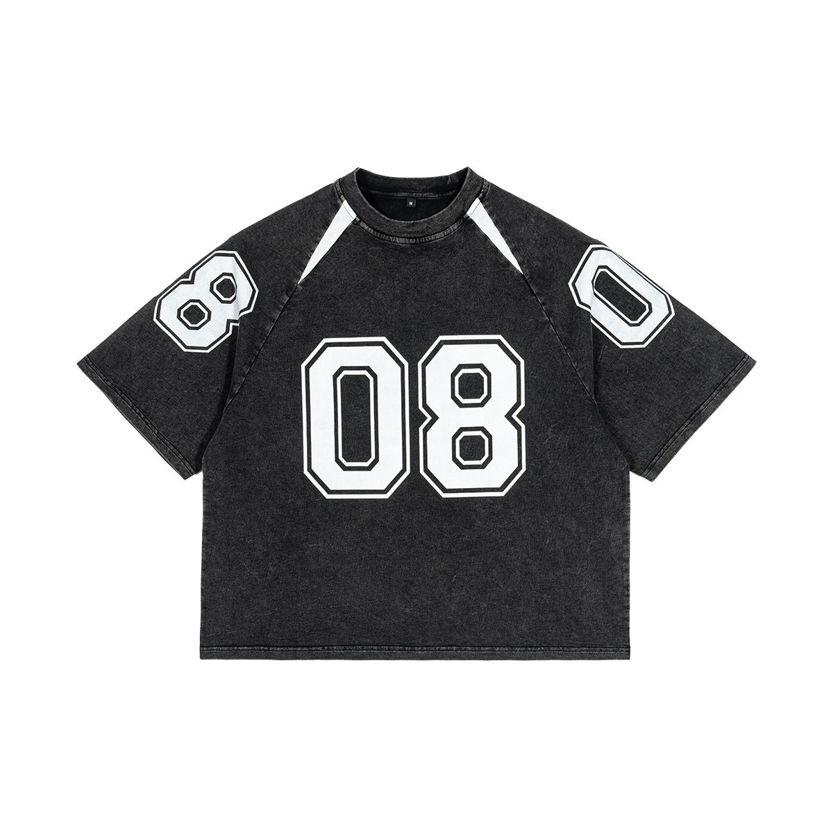ETAI Men's Wear | High Quality Cotton Distressed Sports Feng Shui Washed T-shirt Trendy Brand Boxy Shoulder Length Short_viptrois.com