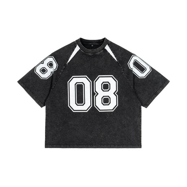 ETAI Men's Wear | High Quality Cotton Distressed Sports Feng Shui Washed T-shirt Trendy Brand Boxy Shoulder Length Short_viptrois.com