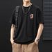 New Loose Ethnic Style Printed Tall Extended T-shirt Men's Niche Trendy Brand Half-sleeved T-shirt Men's Foreign Trade Short-sleeved Shirt_viptrois.com