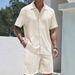 Men's Shirts 2025 Summer New Men's Solid Color Short Sleeved Shirts Casual Suits_viptrois.com