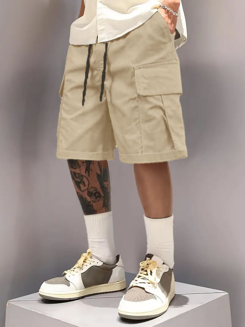 Men's Clothing Casual Multi Pocket Workwear Shorts Trendy Loose Versatile Shorts_viptrois.com