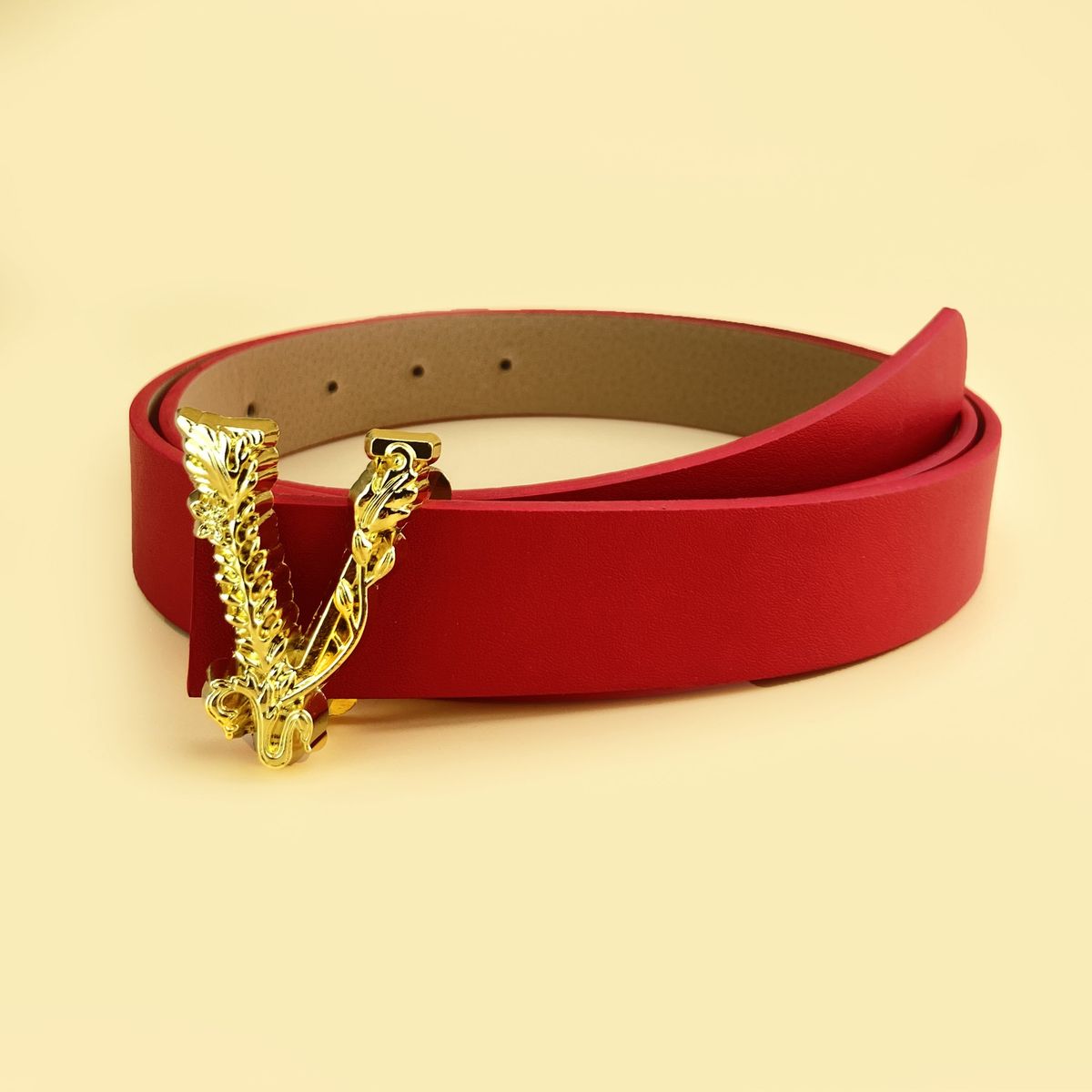 European and American Women's Fashionable and Minimalist Trousers Belt Versatile in Ins Style V-shaped Buckle Black Jeans Belt_viptrois.com