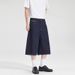 LKTM Men's Minimalist Wide Leg Cropped Jeans Loose Fit Raw Denim Unisex Cleanfit Shorts_viptrois.com