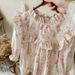 Mother & Kids French flower fungus lace stand collar girl dress 2024 autumn children's clothing long sleeve children's princess dress pure cotton_viptrois.com