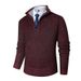 Men's Thick Knit Cardigan Sweater - V-Neck Long Sleeve Casual Pullover For Autumn (Light Gray, Dark Gray, Navy, Maroon, Brown) - Sizes M To 3xl_viptrois.com
