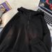 Men's Outerwear Trendy Teenage Top New Half Zip Hooded Sweatshirt_viptrois.com