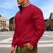 Men's Half-Zip Ribbed Stand Collar Sweatshirt - Casual Loose Pullover Fleece-Lined Hoodie For Winter & Autumn_viptrois.com