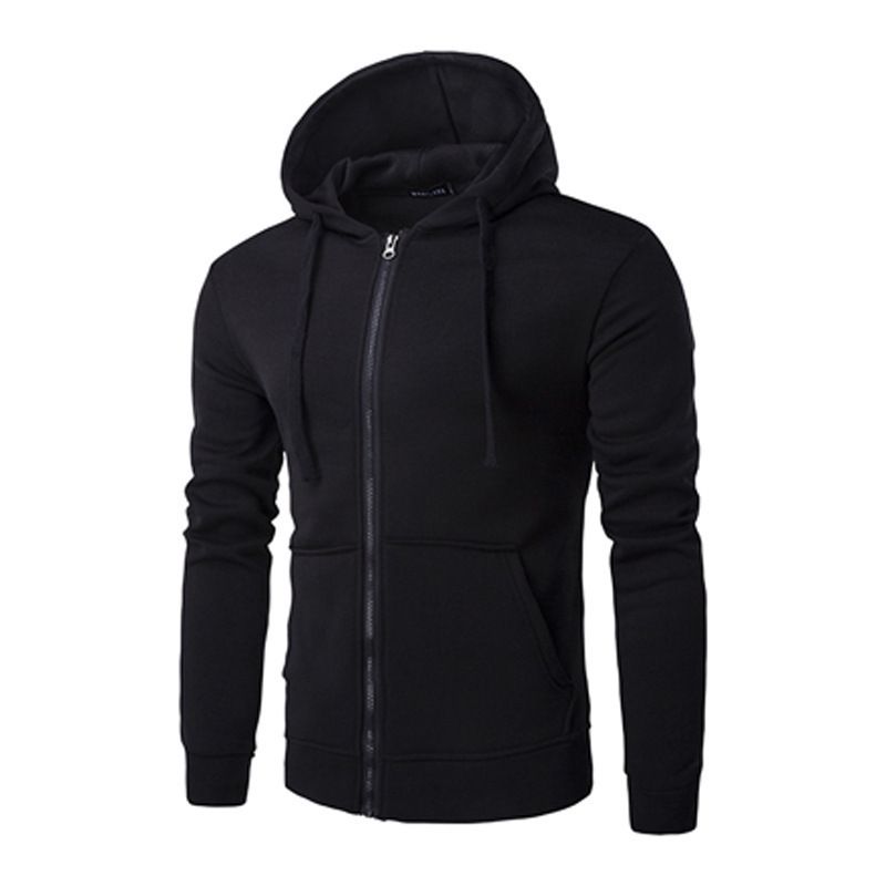 Men's Clothing New Spring and Autumn Style Zipper Hooded Sweatshirt Men's Cardigan Sweatshirt Long Sleeve Solid Color Sweatshirt_viptrois.com