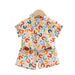 Cross Border Boy Summer Short Sleeved Children's Flower Shirt Full Print Letter Short Sleeved T Shirt Shorts 2 Piece Set_viptrois.com