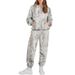 Men's 3D Printed Leaf Sports Two-Piece Set European American Style Cross Border Trade Hooded Long Sleeved Sweatshirt And Sweatpants_viptrois.com