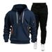 Men's Sports Sweatshirt And Sweatpants Set Autumn Winter Zipper Hoodie With Multi Pockets Plain Design Comfortable Sportswear_viptrois.com