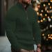 Men’s Half-Zip Cable Knit Sweater – Thickened Acrylic, Solid Colors (White/Black/Bluish/Brown/Greens, S-XXXL)_viptrois.com