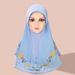 Women's Hijab heavy industry embroidery lace pullover headscarf Malay ladies scarf double layer chiffon beaded hat_viptrois.com