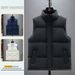 Oversized Quilted Vest Sleeveless Jacket With Side Pockets Thickened Cotton Blend Anti-Wrinkle Polyester Lining Unisex Layering Essential_viptrois.com