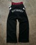 Men's Clothing Streetwear Hip Hop Print Pants Men Women - Fake Two Piece Design, Loose Fit Retro Joggers With 3D Patterns (Black/Grey, S-4XL)_viptrois.com
