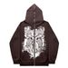 2023 Dark Butterfly Unisex Hoodie Gothic Couple Harajuku Oversized Zipper Sweatshirt_viptrois.com