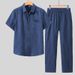Men's Cotton Linen Two Piece Set Thin Casual Simple Retro Chinese Style Shirt And Trousers_viptrois.com