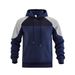 Men’s Color-Block Hooded Sweatshirt – Trendy Pullover With Contrast Panels & Relaxed Fit (Light Gray/Black/Khaki/Navy)_viptrois.com
