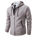 Men's Clothing Men's Fleece-Lined Hooded Sweater - Winter Knit Jacket (Black/Charcoal/Navy/Brown/Light Grey, M-3XL)_viptrois.com