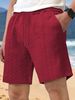 Men's Clothing Loose Solid Color Shorts Jacquard Cloth Drawstring Casual Shorts Beach Pants_viptrois.com