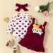 Babies' clothes autumn and winter infants and young children cartoon fox love print long-sleeved romper bow strap dress suit_viptrois.com