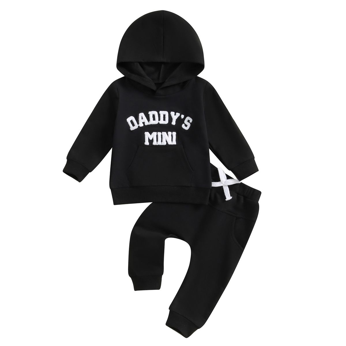 Mother & Kids Children's Clothing For Infants And Young Boys, Casual Suit, Letter Printed Long Sleeved Top Fake Drawstring Trousers, Two Piece Set_viptrois.com