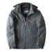 Men's Detachable Hooded Windbreaker Jacket - Waterproof, Windproof, Fleece-Lined Outdoor Coat For Winter, Casual Loose Fit_viptrois.com