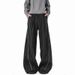 2026 New Old Money Style Striped Trousers Men's Trendy Brand Loose Wide-leg Drape Fishbone Line Splicing Casual Pants_viptrois.com