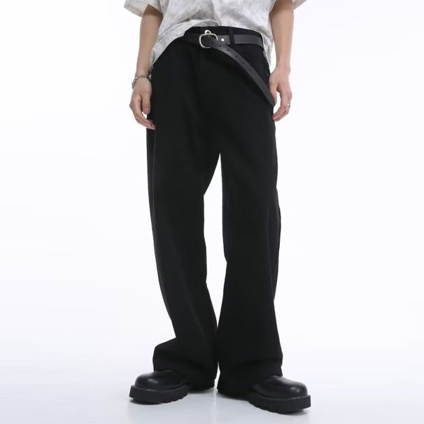 Men’s Wide Leg Jeans – American Streetwear Loose Fit Denim Pants (Black, Light Blue, White, S-3XL)_viptrois.com