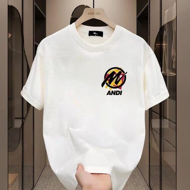 Men's Clothing Short Sleeved T Shirt High Street Summer Wear Trend Fat Loose Large Size Men's Half Sleeved_viptrois.com