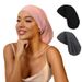 Large size women's long tail sleeping cap double layer satin pullover hat elastic elastic adjustable hat hot selling_viptrois.com