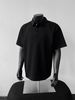 boy American Style Regular Shoulder Short Polo Shirt Men Summer Heavyweight Youth T-Shirt Turn-Down Collar Raglan_viptrois.com