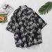 Men's Clothing Summer New Short Sleeved Shirt Men's Loose Thin Printed Men's Casual Short Sleeved Floral Shirt_viptrois.com