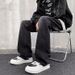 Loose Straight Leg Micro Flared Jeans For Men In Spring Autumn, Stylish High-End Trendy American Street High Pants, And_viptrois.com