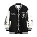 Men's Streetwear Baseball Jacket – Oversized Unisex Varsity Coat With Print & Ribbed Hem (S-3XL, Black/Blue/Green/White)_viptrois.com