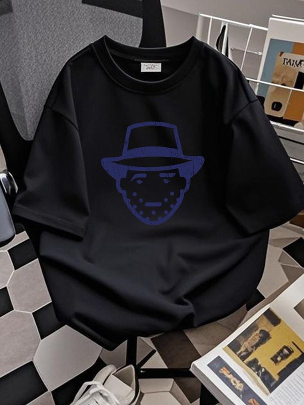 Jones Face T-Shirt Indiana Fun Toon Cartoon Comic Look Jones Hat Whip Designer Clothes Comfortable Versatile Stylish Stretched Casual Graphic Soft_viptrois.com