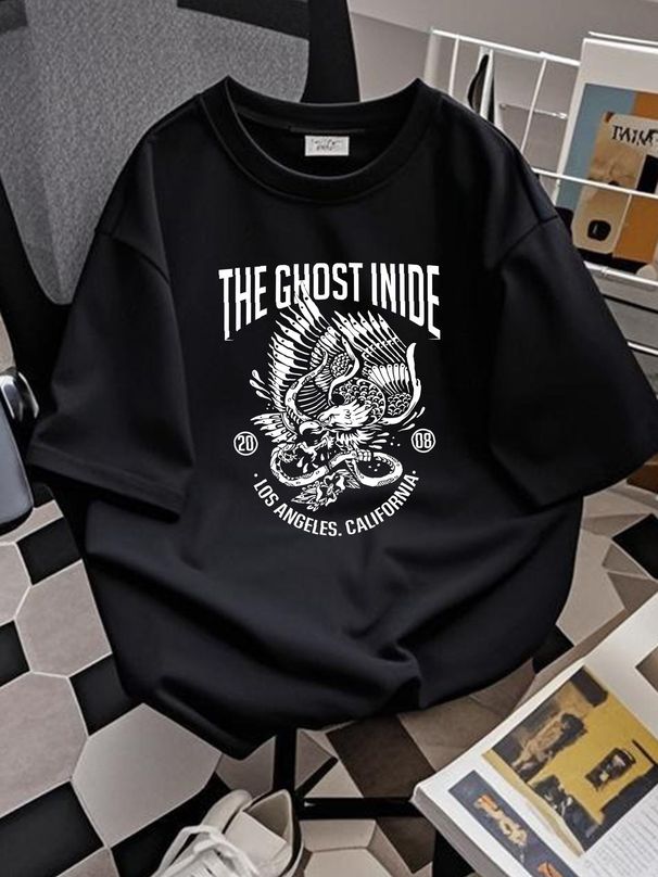 Men's The Ghost Inside Graphic T Shirt 2008 Rock Band T Shirt Size Medium Versatile Stretched Stylish Graphic Breathable Homme Fashion Unisex_viptrois.com