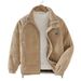 Men's Corduroy Jacket Winter Warm Casual Bomber Coat With Stand Collar Loose Fit Striped Solid Color Outerwear For Youth_viptrois.com