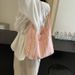 Women's Shoulder Bags Pleated Striped Cloth Bag, Hand-held Bento Bag, Storage Bag, Large-capacity, Fresh And Simple Single-shoulder Bag_viptrois.com