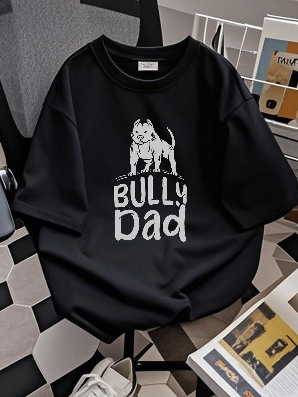 American Bully T Shirt Dog Parent Dad Fashion Top For Everyday Wear Soft Casual Streetwear Slightly Versatile Stylish Stretched Homme Graphic_viptrois.com