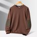 Sweatshirt Trendy Brand Top With Spring And Autumn New Men's Round Neck White Long Sleeved Base Shirt D4e_viptrois.com