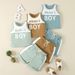 Mother & Kids Children's clothing from one batch 2024 infant and toddler summer sleeveless letter print splicing casual boy small suit_viptrois.com