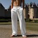Loose Casual Linen Straight Pants Holiday Leisure Men's Solid Color Versatile Beach Trousers_viptrois.com