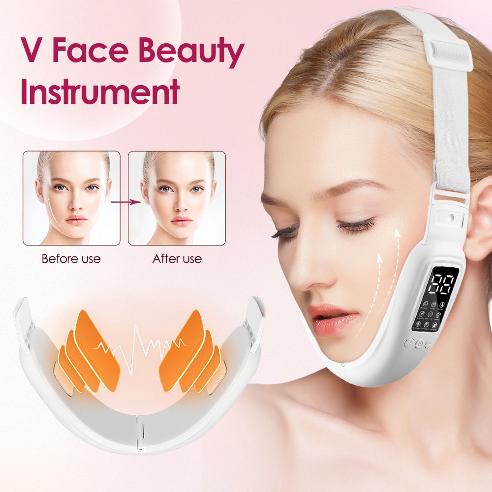New 8-mode 15 Speed Heating Micro Current Face Slimming With Constant Temperature Hot Compress V-face Divine Device_viptrois.com