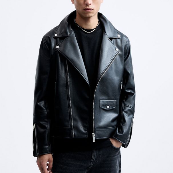 Men's Clothing 24 New Leather Motorcycle Jacket _viptrois.com