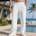 Cross-border American Heavy Autumn And Winter Men's Loose Straight Jacquard Small Square Casual Simple Commuting Wide-leg Trousers Men_viptrois.com