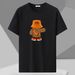 Men's Clothing Catties Cross Border Men's Large Size Short Sleeved T Shirt Black Fashion Trendy Printed Round Neck Top_viptrois.com