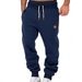 "Men's Relaxed-Fit Sweatpants – Euro-American Streetwear Casual Pants With Fleece Lining (Black/Army Green/Navy Blue, S-XXXL)"_viptrois.com