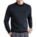 Men's Wool Sweater Winter New Thickened Warm Plaid Jacquard Long-sleeved Sweater Men's_viptrois.com