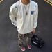 American Heavy Cotton Long-sleeved T-shirt Men's And Women's Spring And Autumn New Loose Niche Design Embroidered Couple Top_viptrois.com